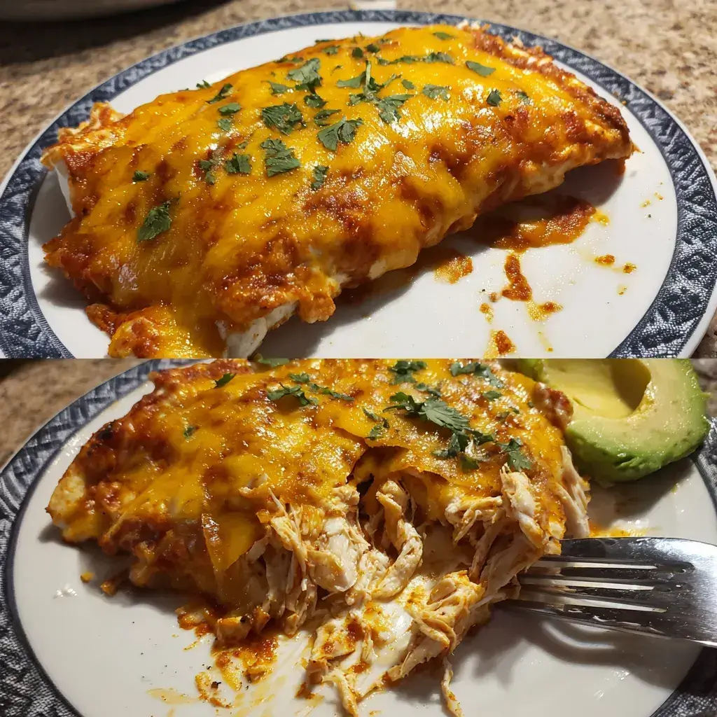 High protein chicken enchiladas stored in glass meal prep containers for the week