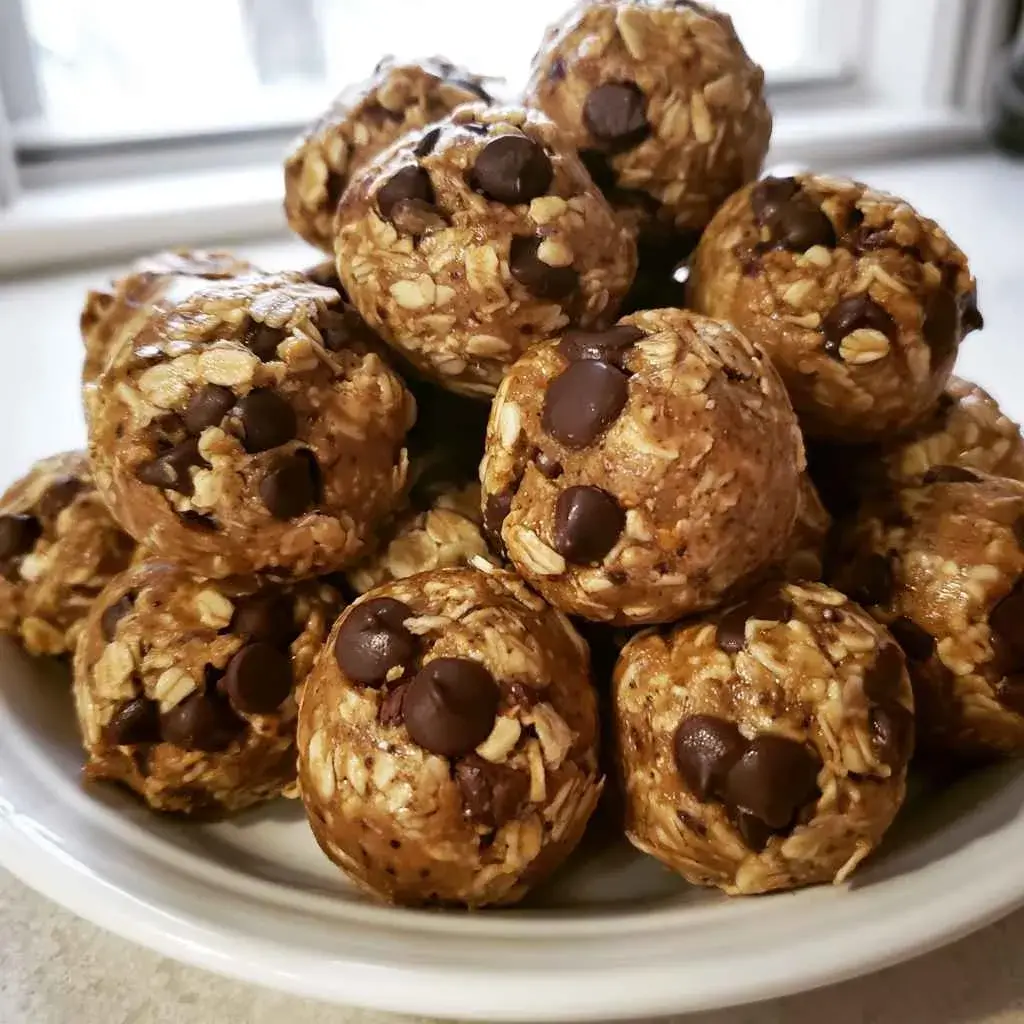 No-bake protein balls packed to go next to a gym bag from an easy protein balls recipe