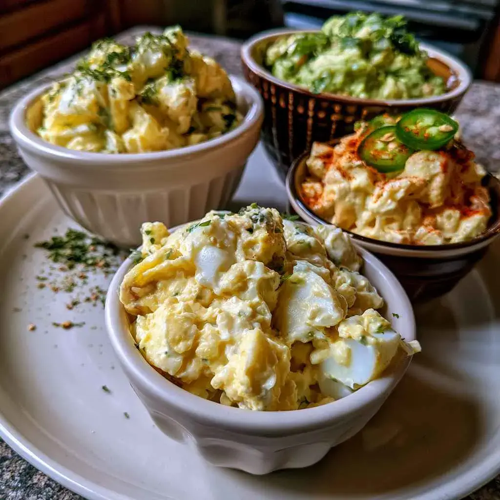 Three variations of high protein egg salad: everything-bagel, avocado, and in lettuce cups