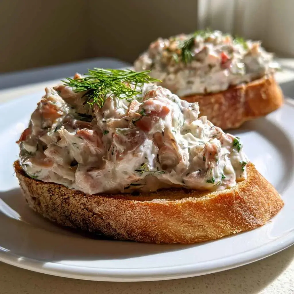 High Protein Salads Recipe 1 : salad made with Greek yogurt served on toasted bread with lettuce