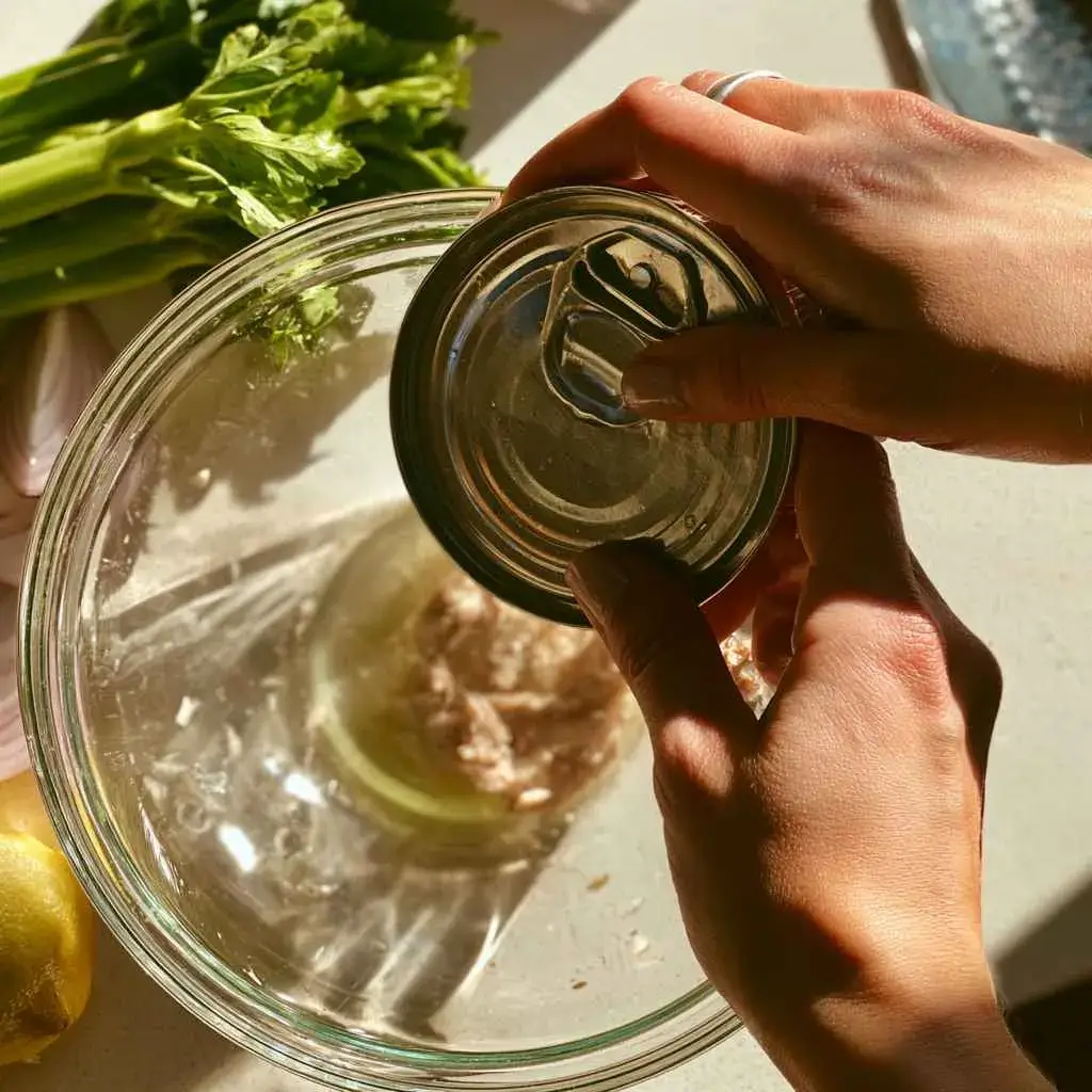 Draining tuna well as a key tip for making tuna salad with greek yogurt